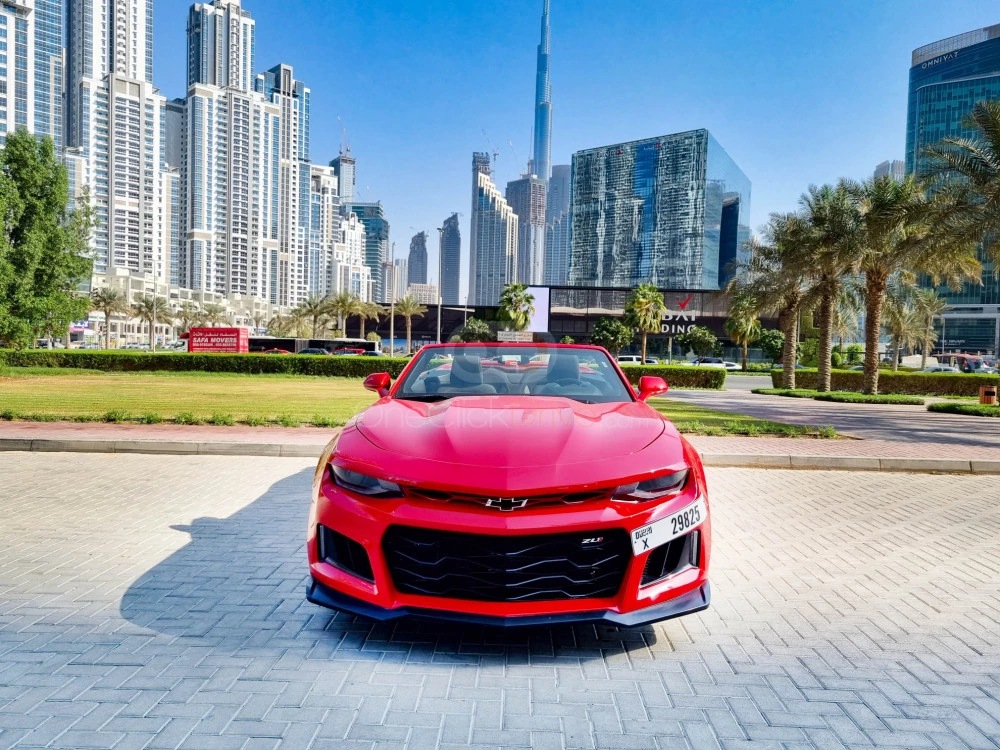 Red Chevrolet Camaro RS Convertible V4 2020 for rent in Dubai 2