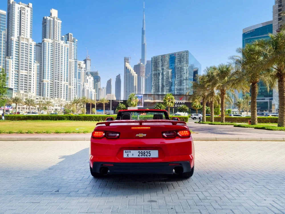 Red Chevrolet Camaro RS Convertible V4 2020 for rent in Dubai 9
