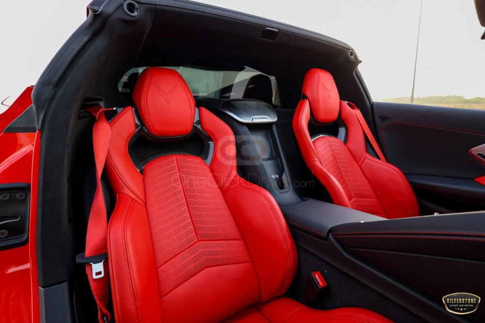 Red Chevrolet Corvette C8 Stingray Convertible 2022 for rent in Dubai 5