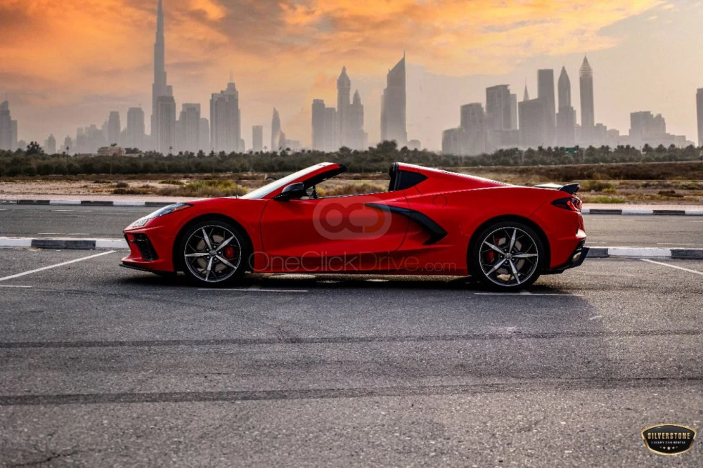 Red Chevrolet Corvette C8 Stingray Convertible 2022 for rent in Dubai 6