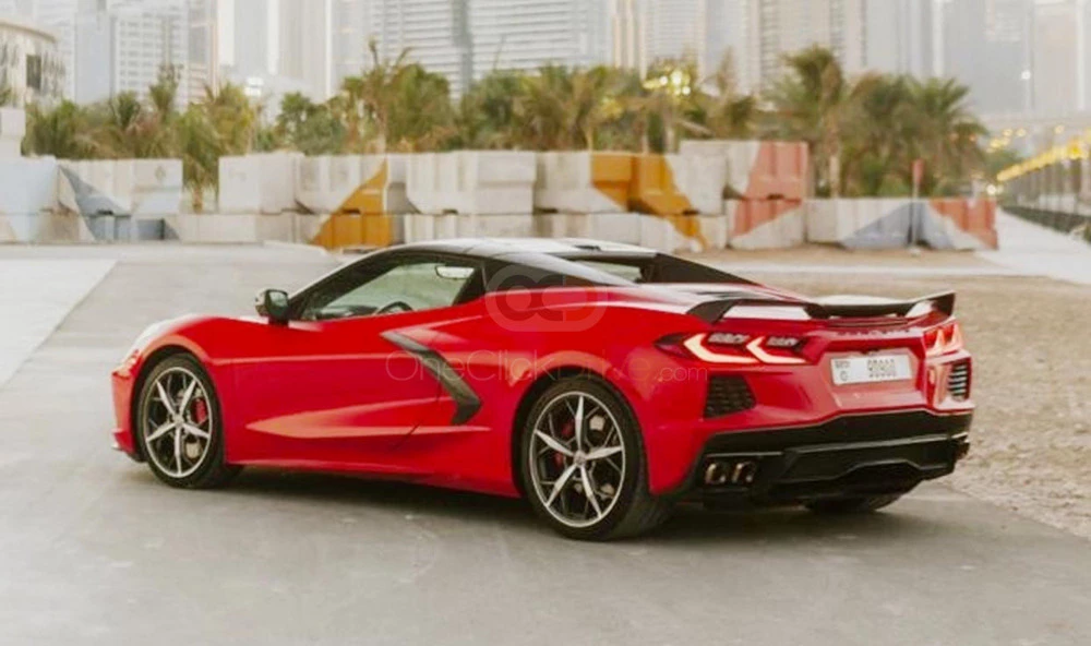Red Chevrolet Corvette C8 Stingray Coupe 2021 in Dubai 5