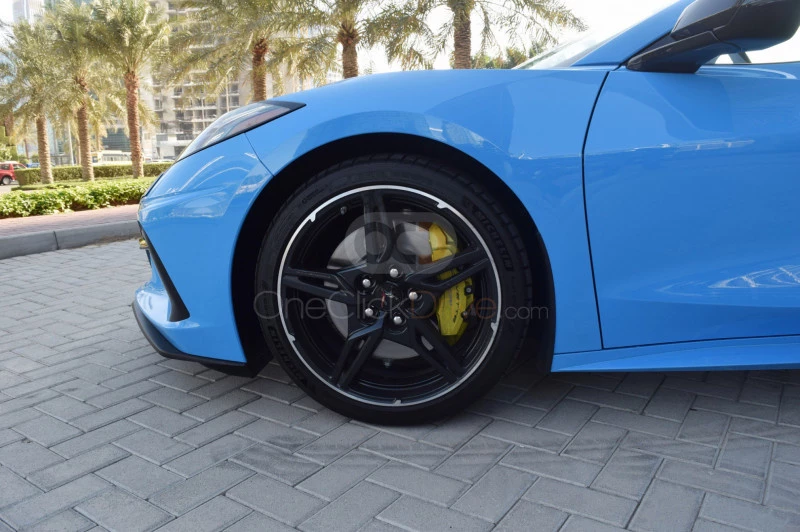 Blue Chevrolet Corvette C8 Stingray Coupe 2020 for rent in Dubai 8