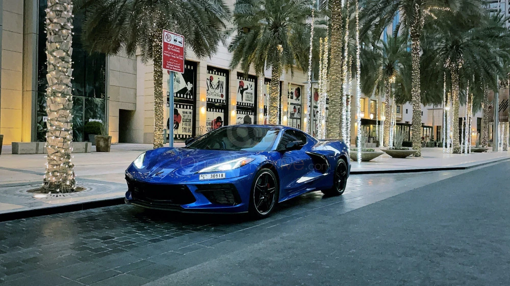 Blue Chevrolet Corvette Grand Sport C8 2021 for rent in Abu Dhabi 7