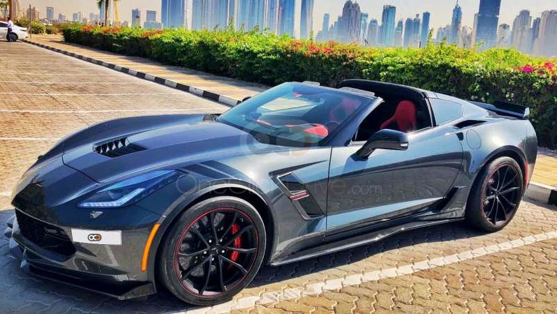 Dark Gray Chevrolet Corvette Grand Sport 2019 for rent in Dubai 1