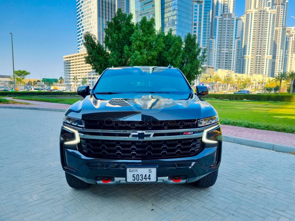 Black Chevrolet Tahoe Z71 2021 for rent in Abu Dhabi 2