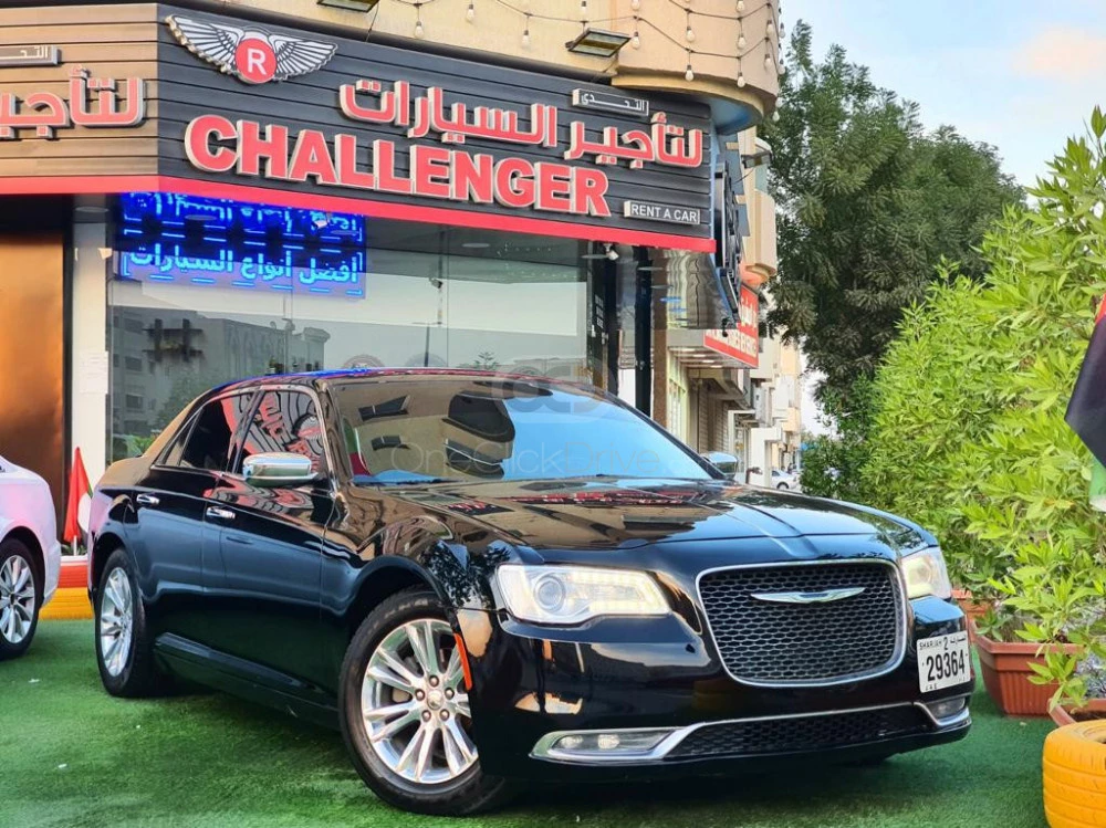 Black Chrysler 300C 2016 for rent in Dubai 1