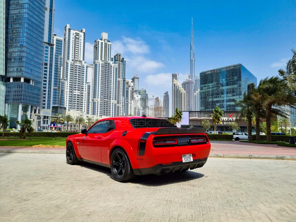 Red Dodge Challenger V8 RT Demon Widebody 2021 for rent in Dubai 10