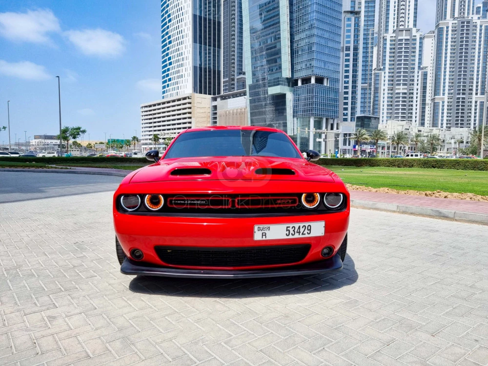 Red Dodge Challenger V8 RT Demon Widebody 2021 for rent in Dubai 2