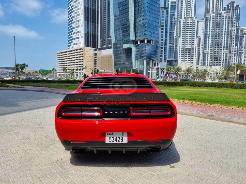 Red Dodge Challenger V8 RT Demon Widebody 2021 for rent in Dubai 9