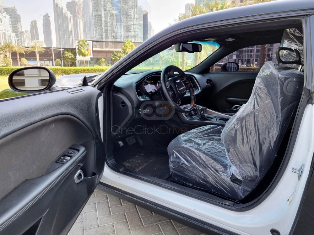 Black Dodge Challenger V6 2019 for rent in Dubai 8