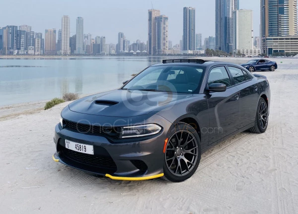 Black Dodge Charger V6 2020 for rent in Dubai 1