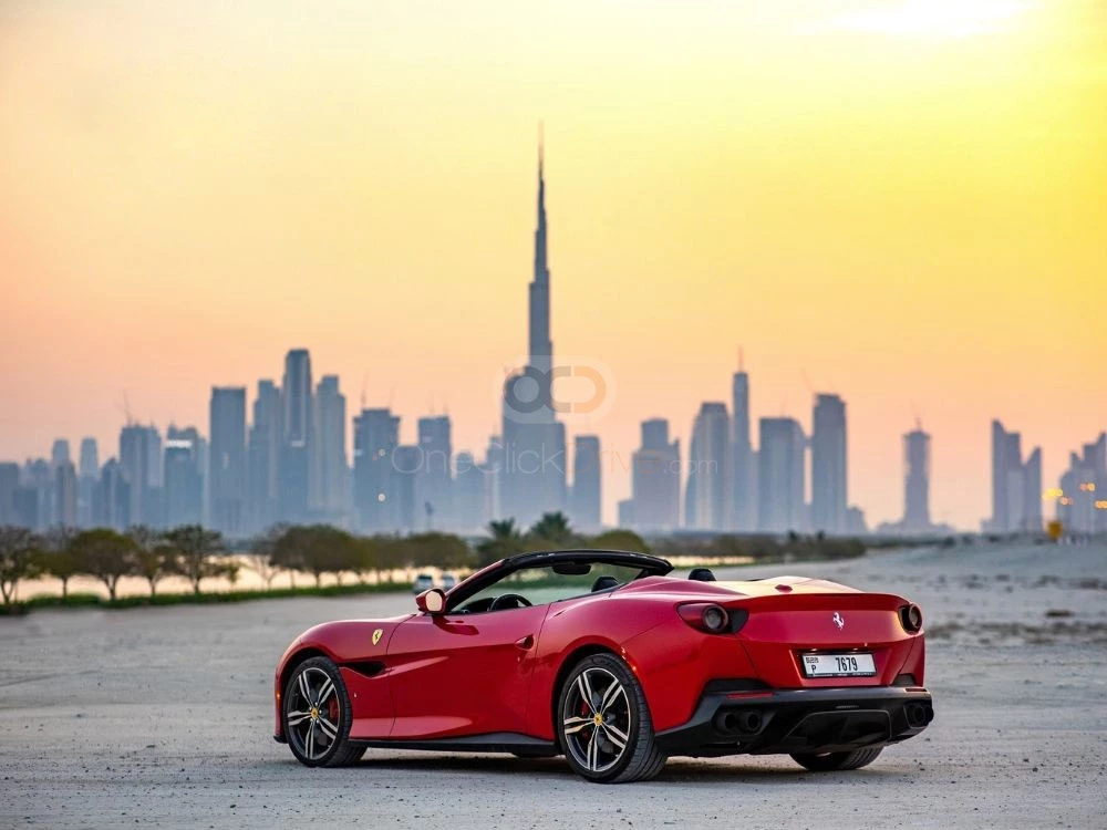 Sarı Ferrari Portofino 2019 for rent in Dubai 5