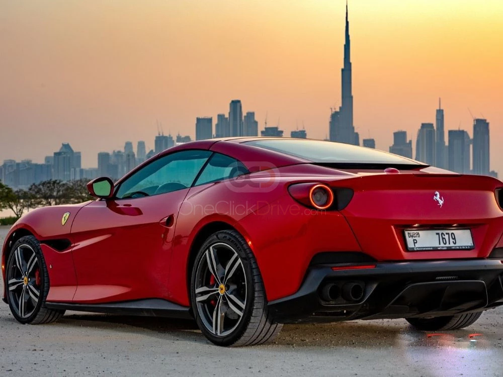 Sarı Ferrari Portofino 2019 for rent in Dubai 4