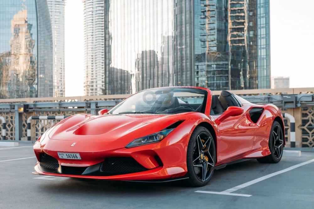 rood Ferrari F8 Tributo Spider 2022 for rent in Dubai 1