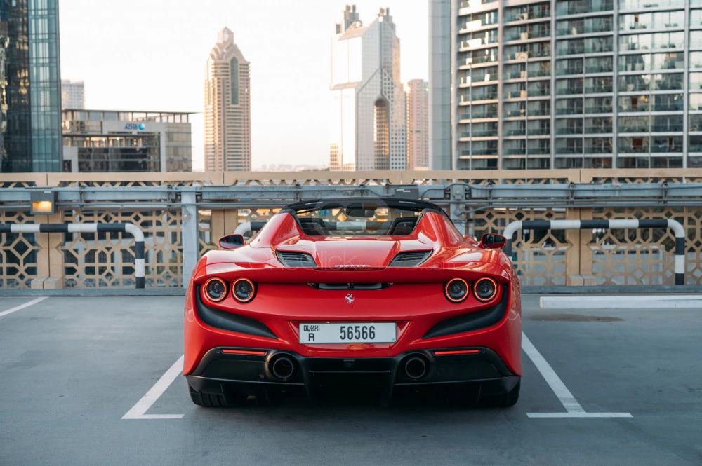 rood Ferrari F8 Tributo Spider 2022 for rent in Dubai 6