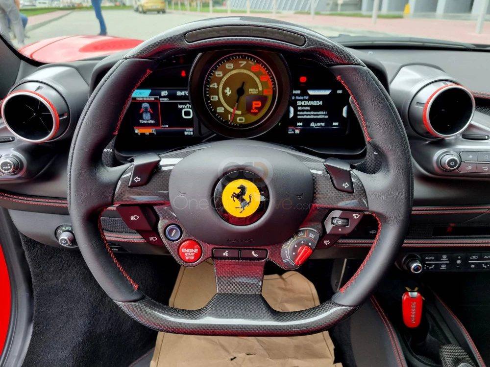 Kırmızı Ferrari F8 Tributo 2022 for rent in Dubai 5