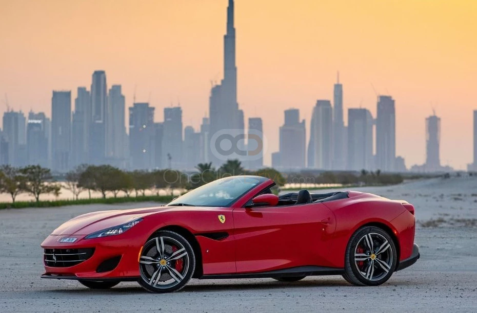 Yellow Ferrari Portofino 2019 for rent in Dubai 1