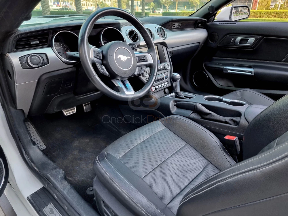 White Ford Mustang Shelby GT Kit Convertible V4 2020 for rent in Dubai 4