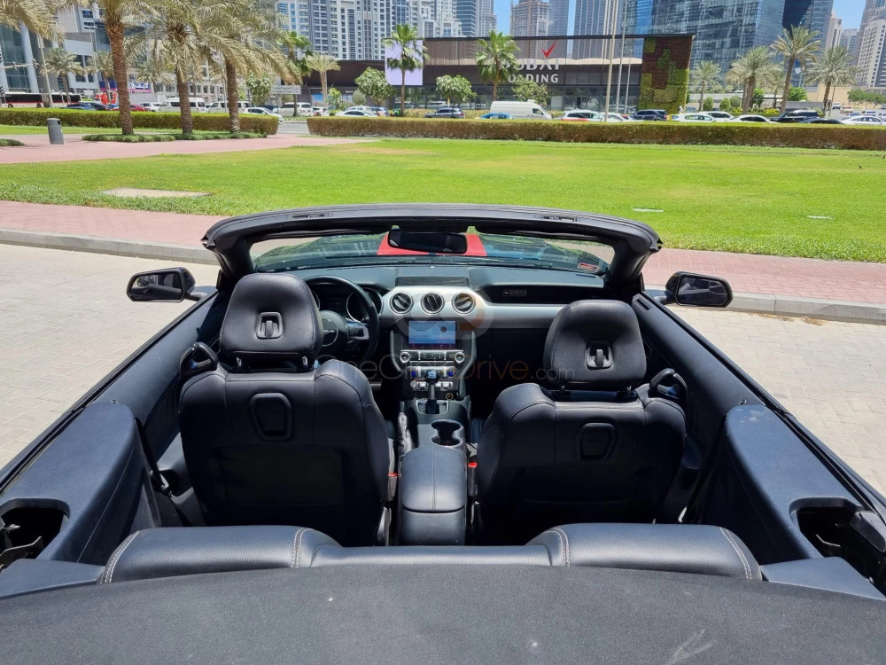 Black Ford Mustang EcoBoost Convertible V4 2020 for rent in Dubai 6