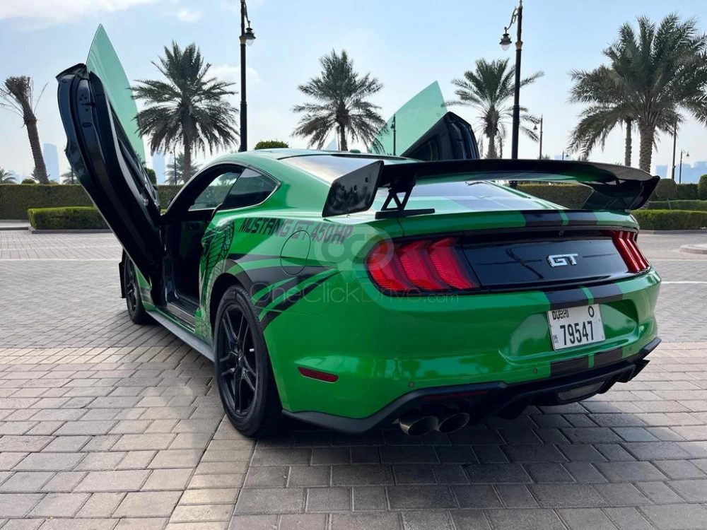 Yellow Ford Mustang GT Coupe V8 2020 for rent in Dubai 6