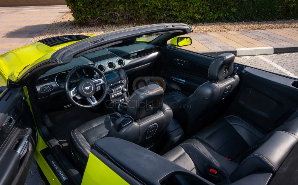 Light Green Ford Mustang Shelby GT500 Kit Convertible V4 2018 for rent in Dubai 2