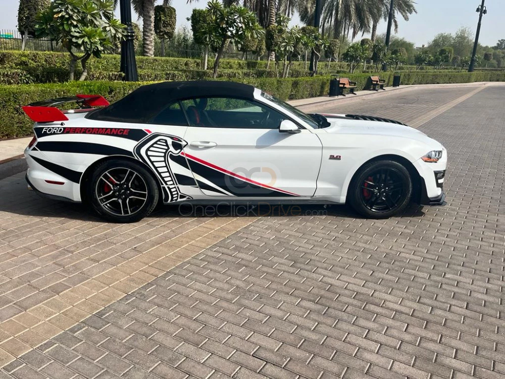White Ford Mustang Shelby GT500 Kit Convertible V4 2019 for rent in Dubai 9