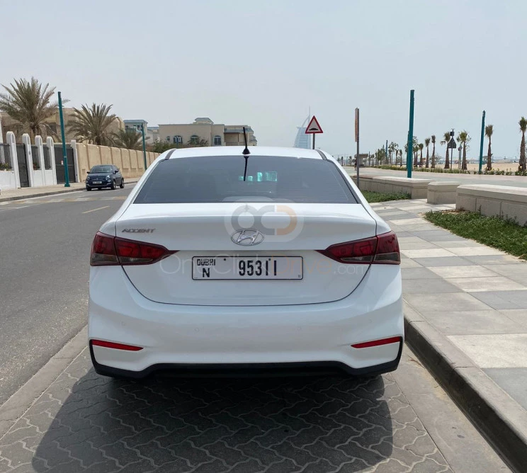 White Hyundai Accent 2019 for rent in Dubai 2