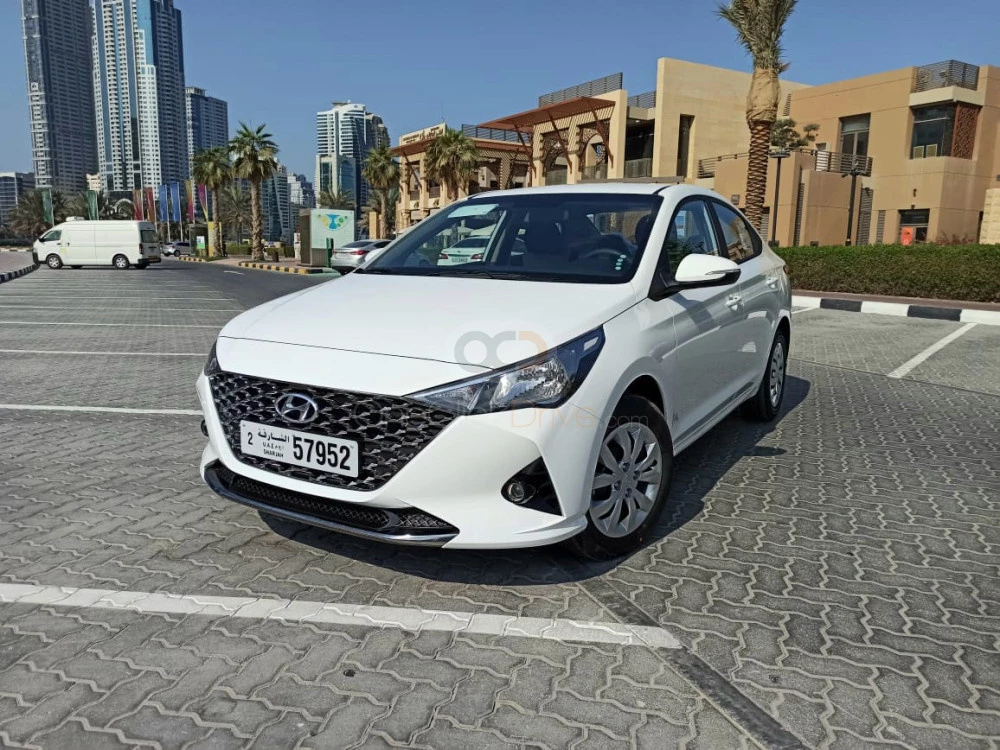 White Hyundai Accent 2022 for rent in Sharjah 1