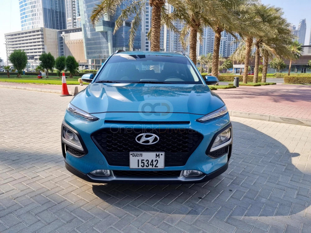 Sapphire Blue Hyundai Kona 2019 for rent in Sharjah 2