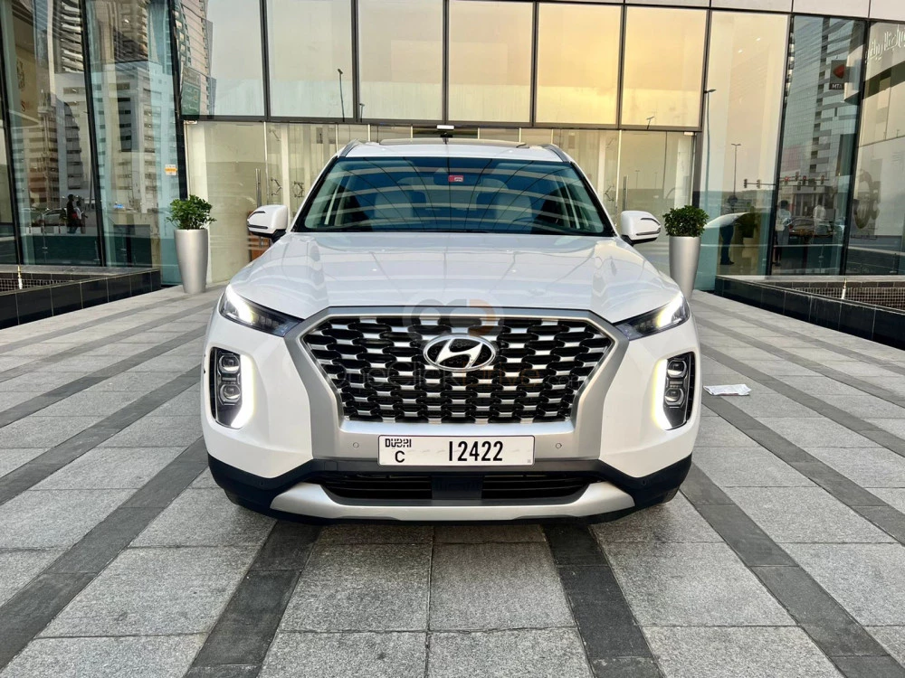 White Hyundai Palisade 2021 for rent in Dubai 1