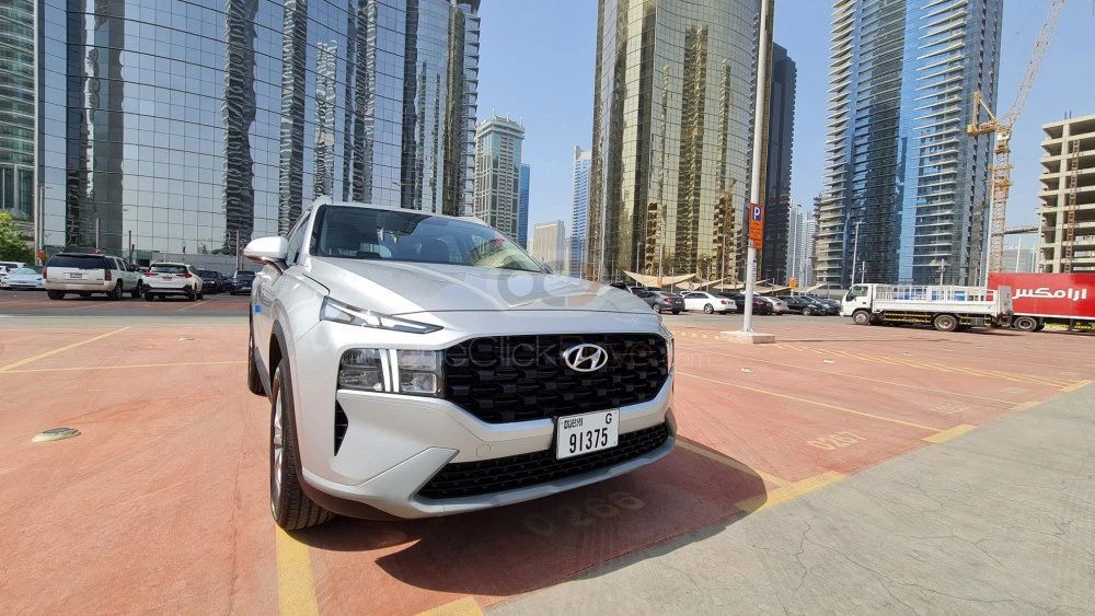 Silver Hyundai Santa Fe 2022 for rent in Dubai 7