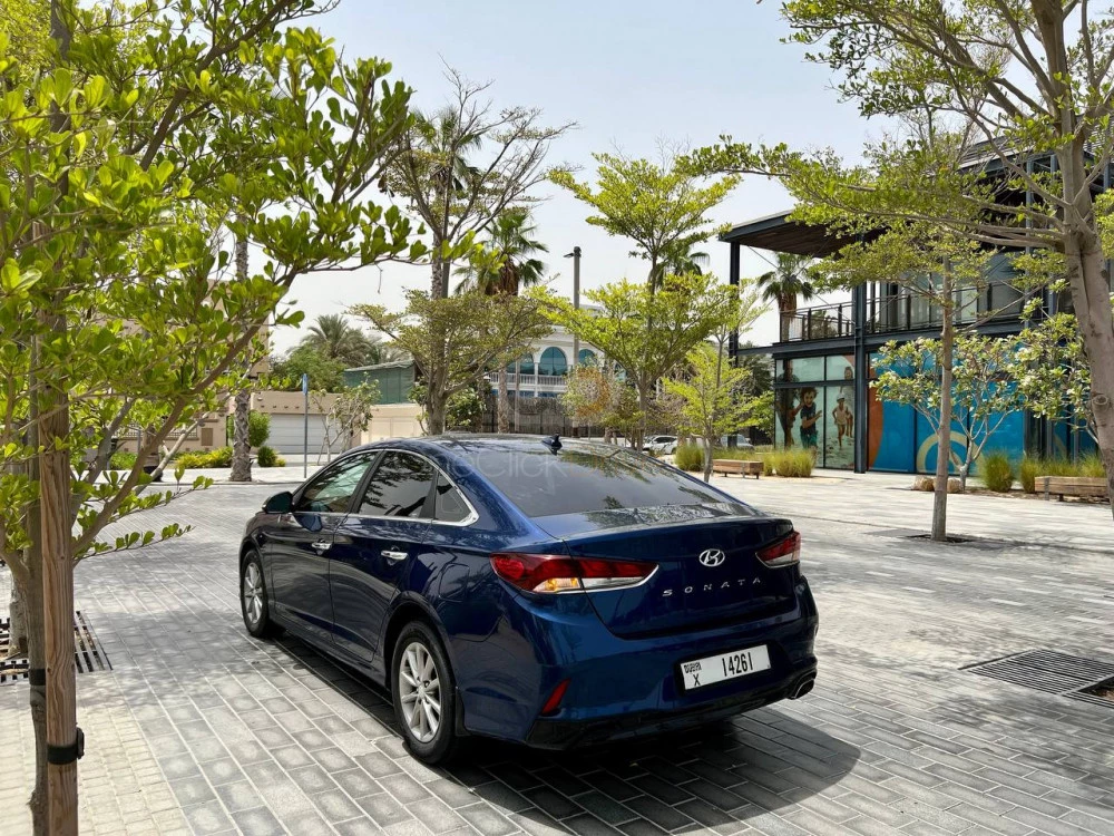 Blue Hyundai Sonata 2019 for rent in Dubai 3