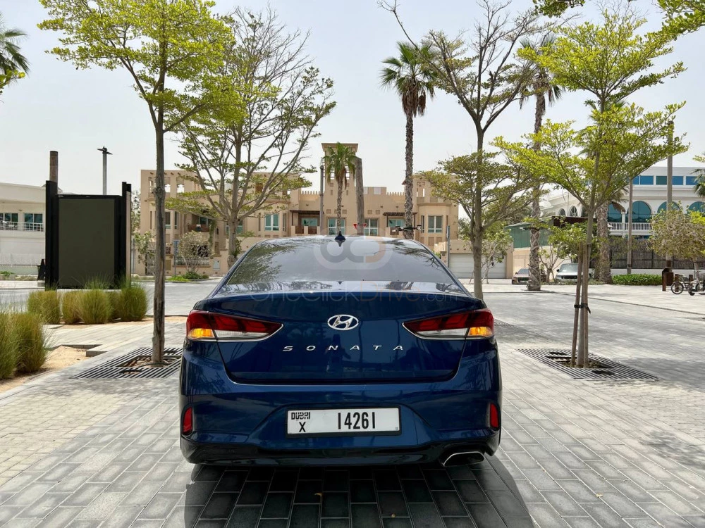 Blue Hyundai Sonata 2019 for rent in Dubai 4