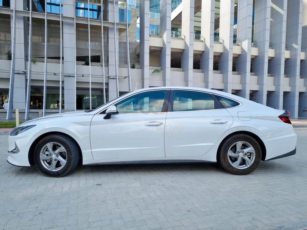 White Hyundai Sonata 2021 for rent in Dubai 3