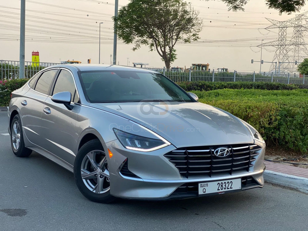 Silver Hyundai Sonata 2020 for rent in Dubai 8