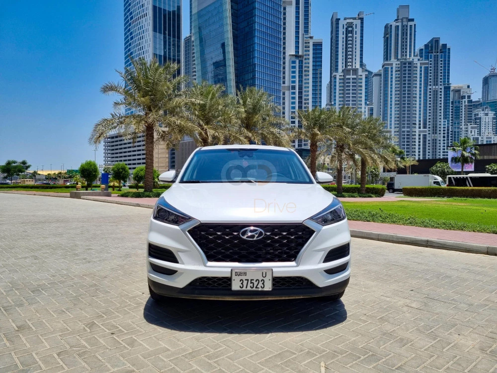 White Hyundai Tucson 2021 for rent in Dubai 2