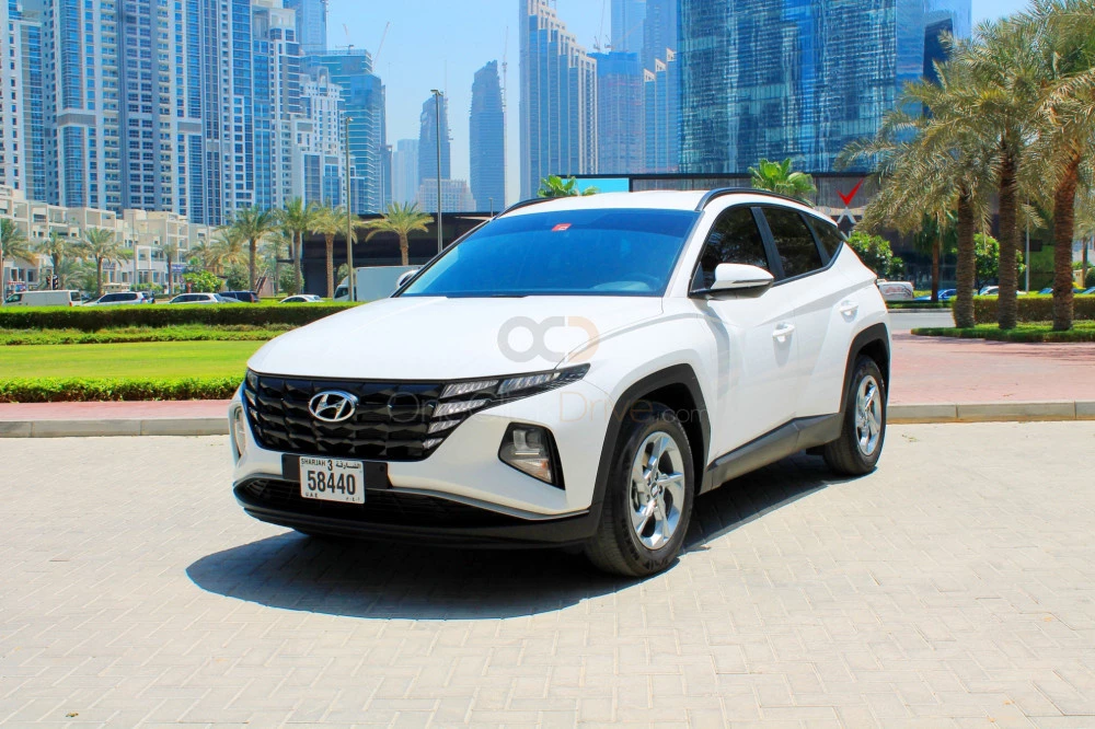 White Hyundai Tucson 2022 for rent in Dubai 1