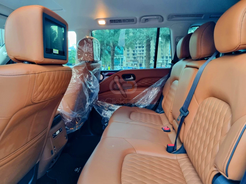 Champagne Gold Infiniti QX80 2021 for rent in Abu Dhabi 7