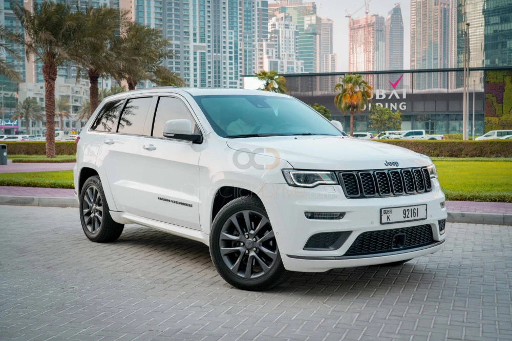 White Jeep Grand Cherokee 2020 for rent in Dubai 1