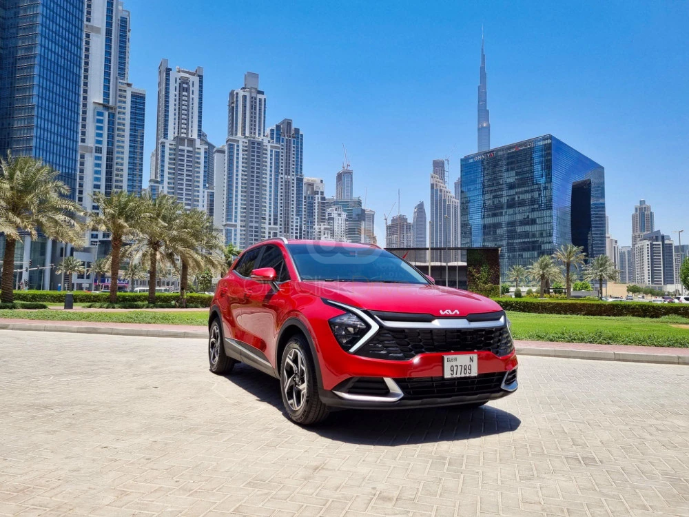 Red Kia Sportage 2023 for rent in Abu Dhabi 7