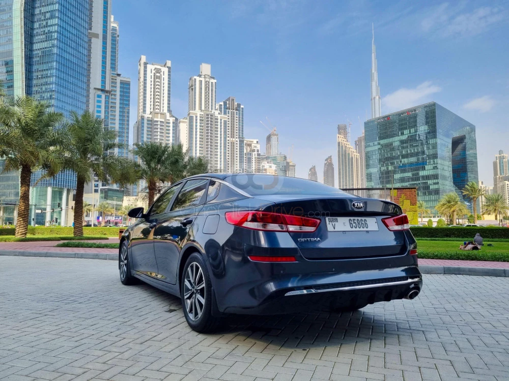 Dark Gray Kia Optima 2019 for rent in Abu Dhabi 7