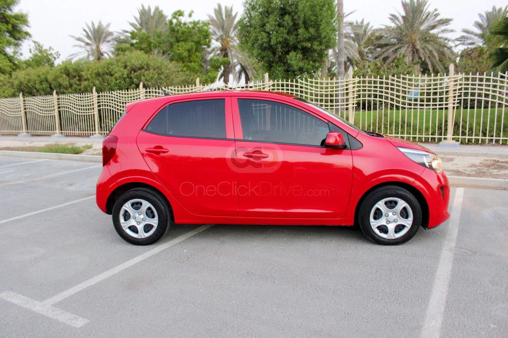 Red Kia Picanto 2021 for rent in Abu Dhabi 3