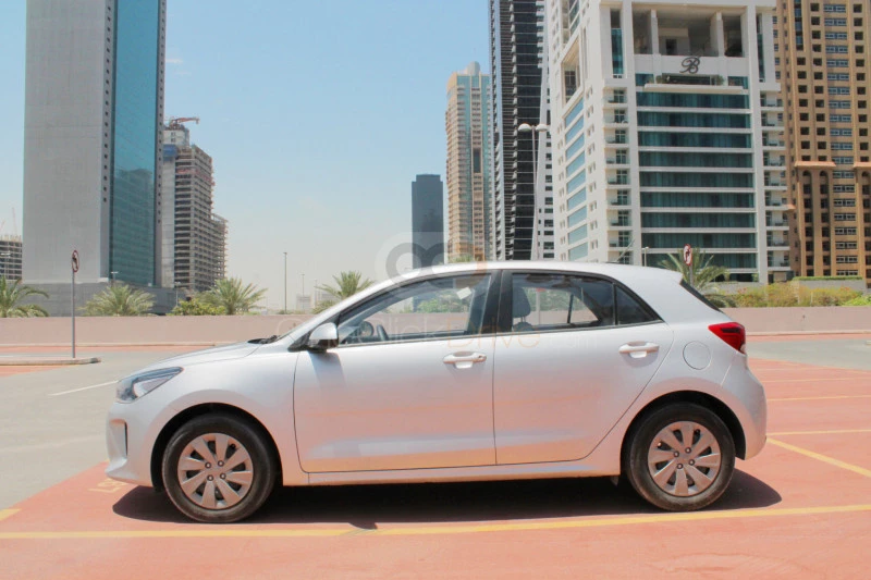 Silver Kia Rio Hatchback 2020 for rent in Dubai 2