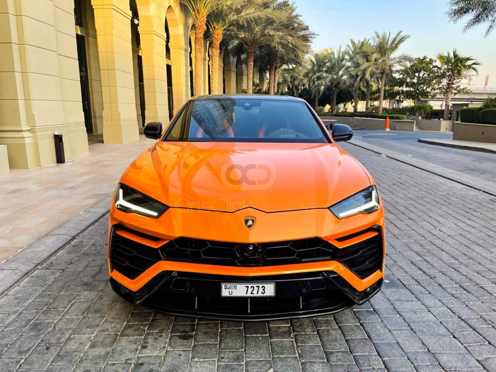 Orange Lamborghini Urus Pearl Capsule 2021 for rent in Dubai 1