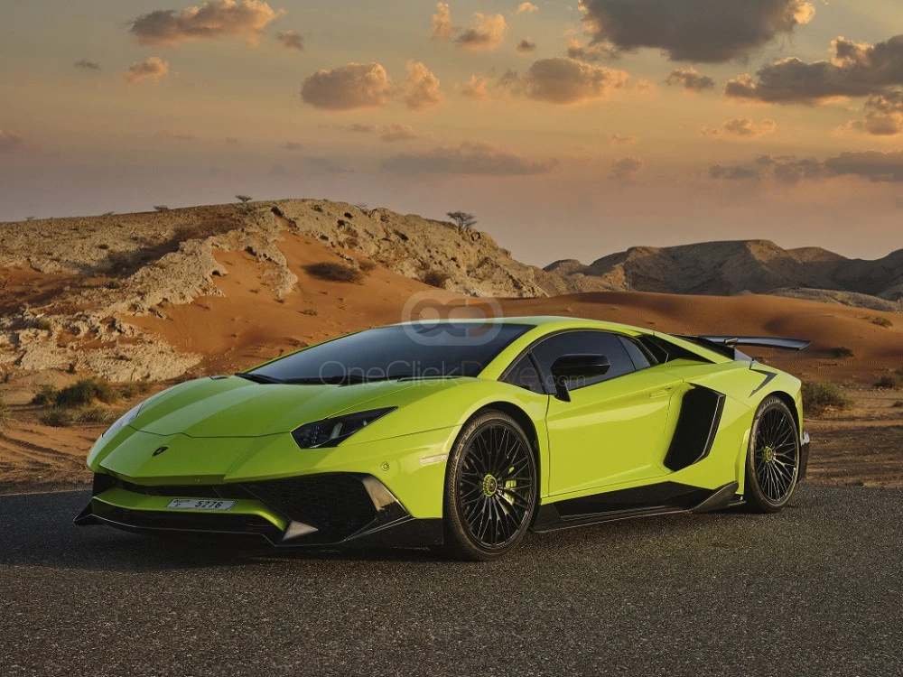 Light Green Lamborghini Aventador Coupe LP700 2018 for rent in Dubai 6