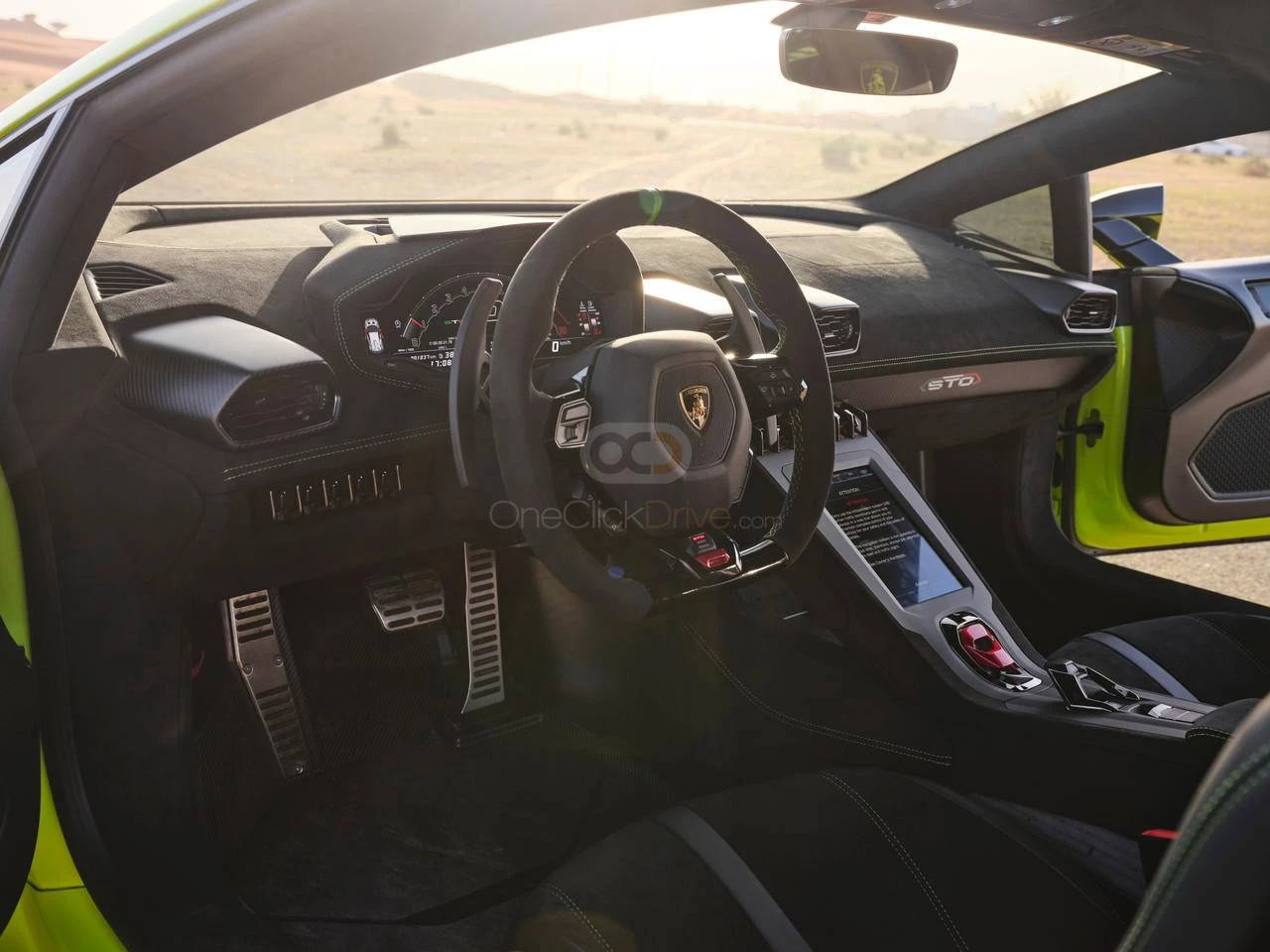 Licht groen Lamborghini Huracan STO 2022 for rent in Dubai 11