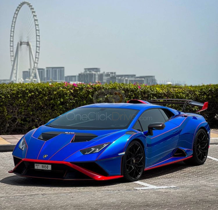 Zilver Lamborghini Huracan STO 2022 for rent in Dubai 1