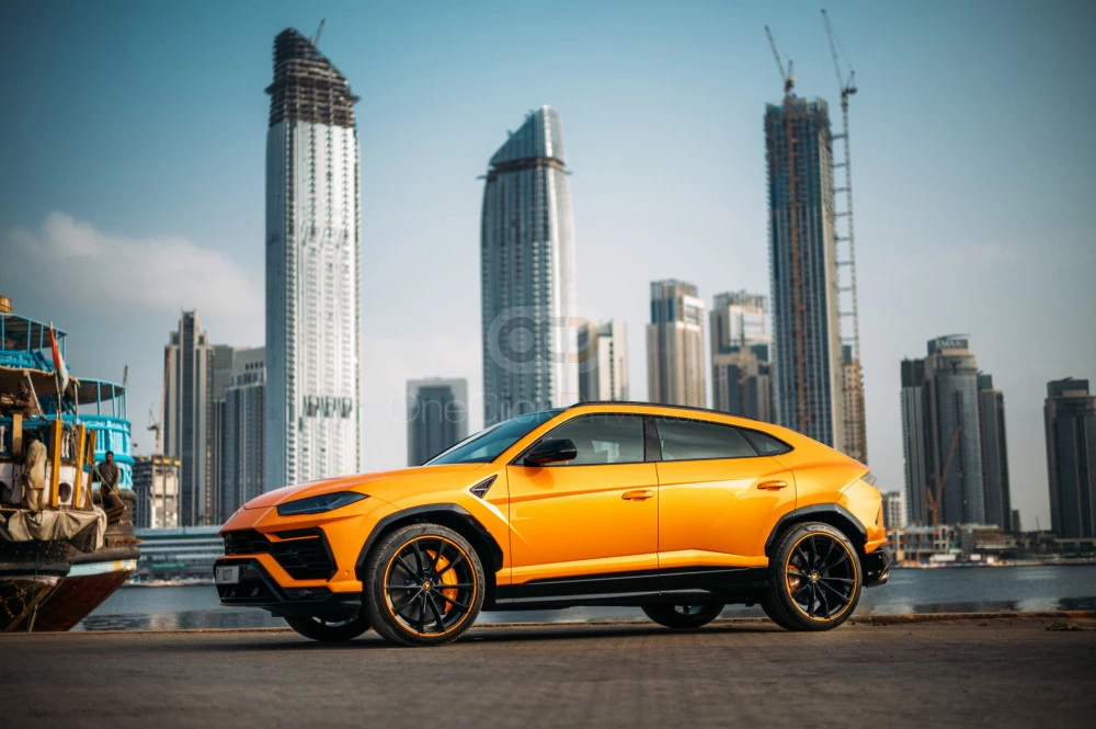 Orange Lamborghini Urus Pearl Capsule 2022 for rent in Dubai 1