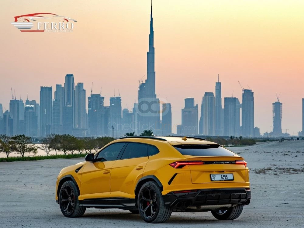Yellow Lamborghini Urus 2019 for rent in Dubai 2
