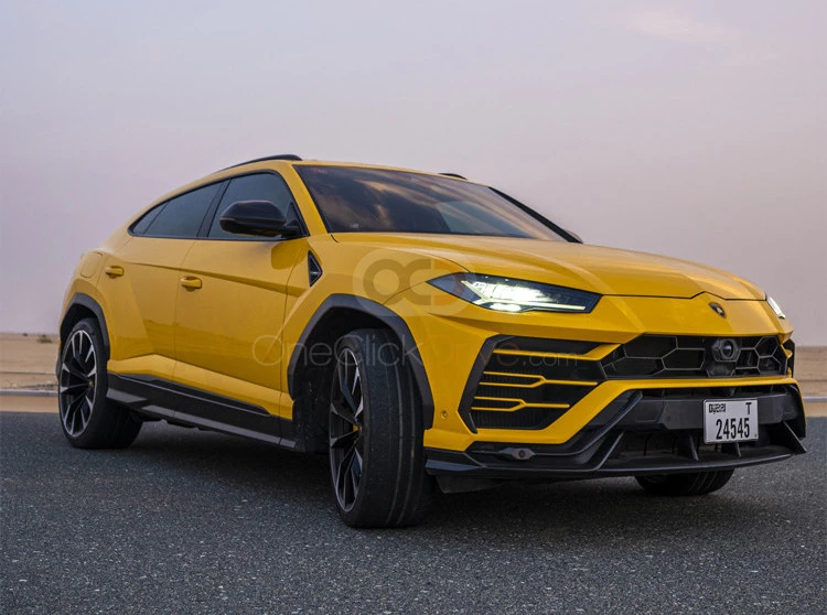 Yellow Lamborghini Urus 2019 for rent in Dubai 4